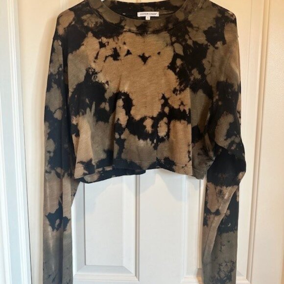 COTTON CITIZEN Tokyo Crop Long Sleeve in Toffee Blast - Size S - Picture 2 of 4